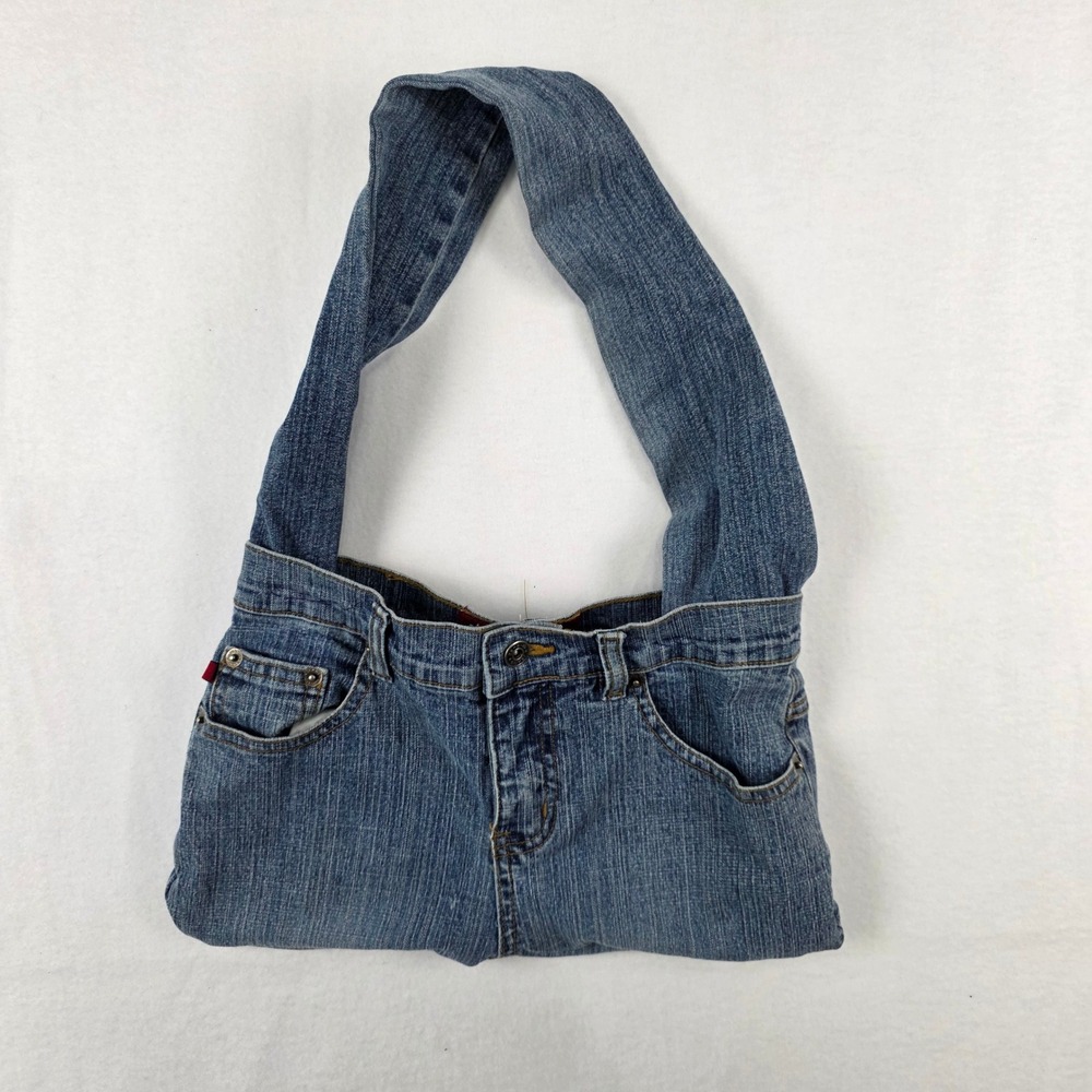 Zana-Di Blue‎ Denim Upcycled Jean Pocket Shoulder Bag Tote OS